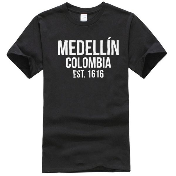 

2019 горячие продажа супер мода лето смешные печати футболки медельин est 1616 pablo escobar фильм tee shirt спорта толстовка с капюшоном то