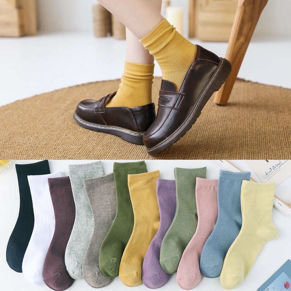 

2021children's middle damp color pile can wear pure cotton long tube stockings in spring and autumn, Black