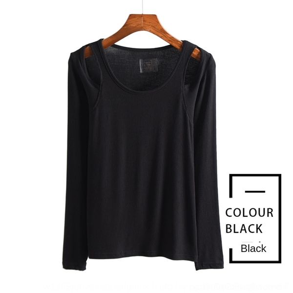 

ccmav with new coatfor base coat korean loose long sleeve style opmodal women 2020 round neck thin oreign t-shirt ins jnwmm, White