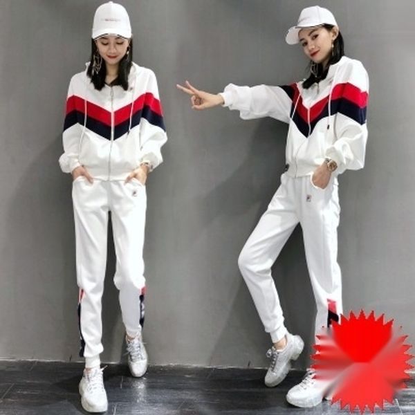 

sportswear suit women's spring and autumn sports fashionwomen's fashionwear 2020 new fashionforeign style and leisure two piece su, Gray