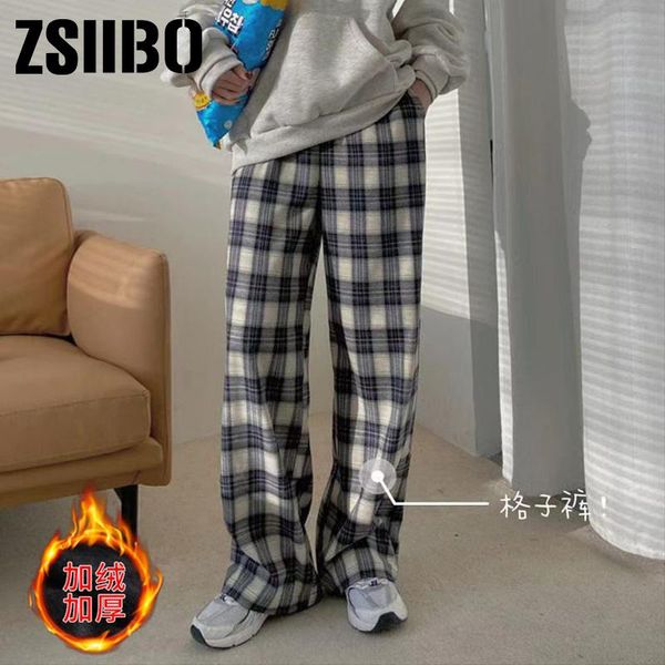 

women's pants & capris harajuku plaid for women trousers streetwear woman harem autumn ladies causal plus size drop vintage mall loose, Black;white