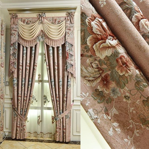 

pastoral embroidery curtain for living room modern blackout curtain for pink girl bedroom curtains