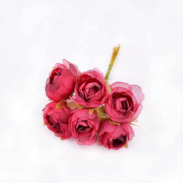 

6pcs/lot new artificial flower silk rose bouquet for wedding home decoration diy craft bridal wreath scrapbooking fake jllfuc