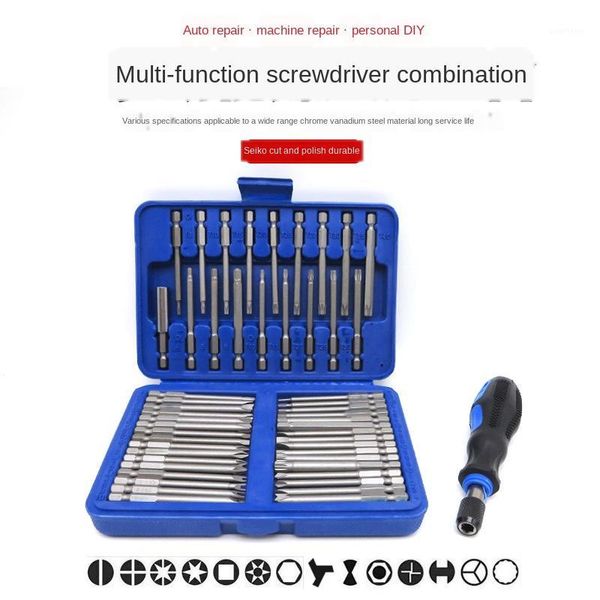 

50pc super long bit set 75mm long quick release screwdriver bit holder safety set torx socket1