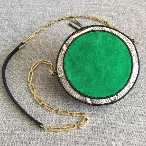 

2018 new arrived suede leather with snakeskin circle women bag 7a+ g499823 famous designer lady fashion chain shoulder bag