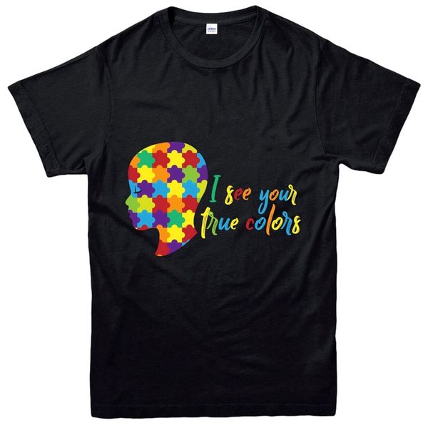 

2019 аутизм awareness t-shirt, я вижу вашего true colors gift design tee top рождественских подарки спортивного толстовка с капюшоном балахо