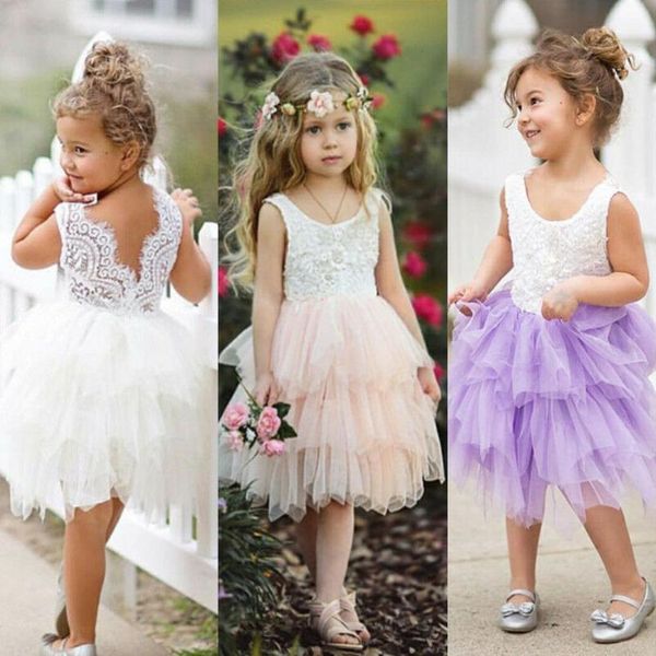 

1-5y princess girls dress toddler kid girls lace party wedding birthday tutu dresses for girls childr sqcxib