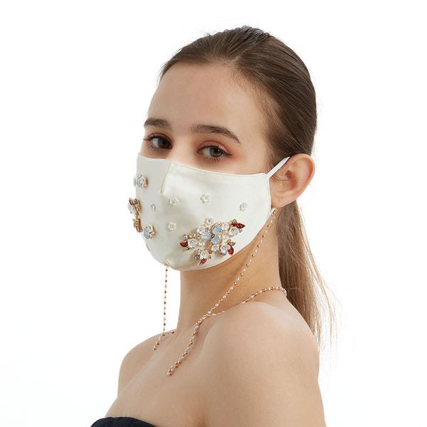 

sequins fashion luxury bling 3d washable wedding designer black mask shield rhinestone mask rainbow diamond resin facemask with chain