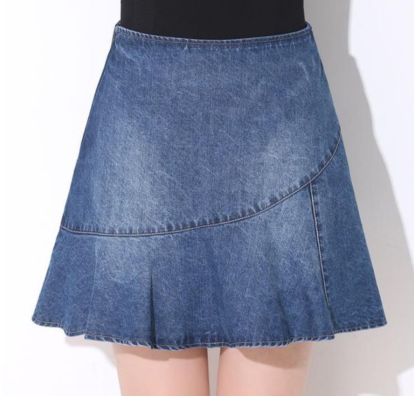 

Fashionable Female Jeans Was Thin Ruffles Waist Skirt Word 4ucq, Black