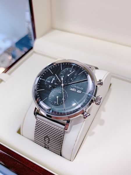 

caluola mens watch automatic mechanical watch mens watch ten brands 2020 new waterproof positive name trend, Slivery;brown