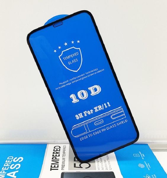 

for iphone 12 10d glass for iphone 11 11pro max xs xr x 8 7 6 6s plus anti-fingerprint full curved edge screen protector