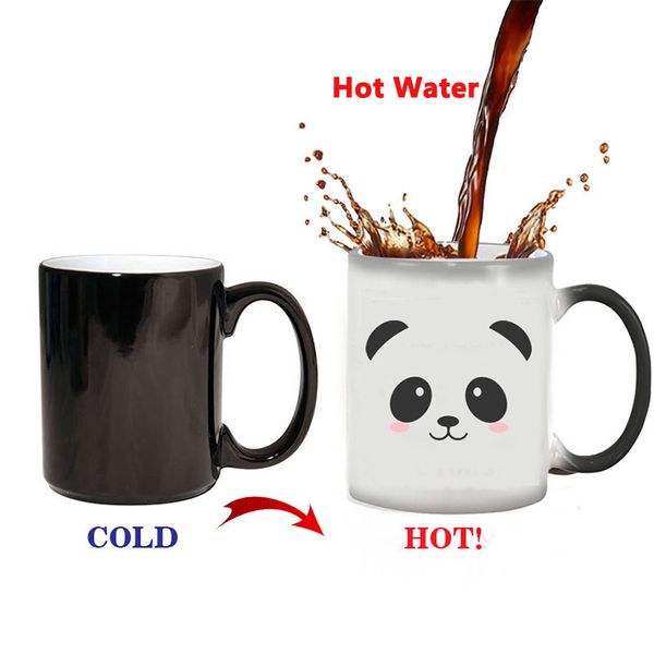 Creative Cute Panda кружка тепло раскрыть кружку керамический цвет смена кофе кружки волшебный чай чашка кружка в подарок для друзей бесплатно S Y200106