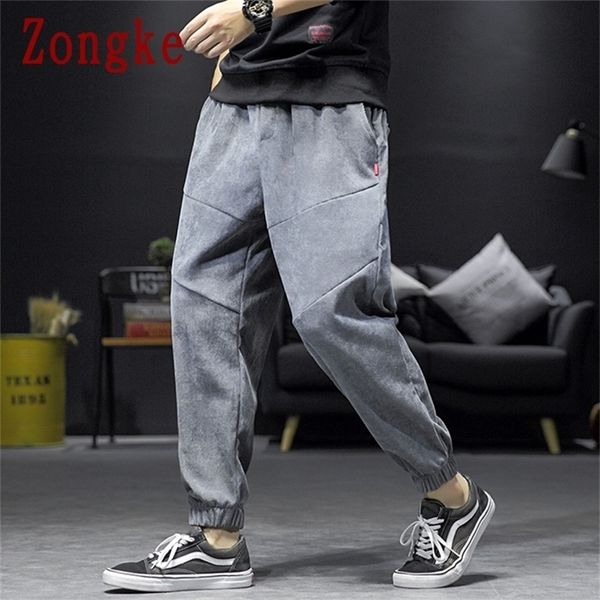 

zongke spring new ankle-length casual joggers solid male sweatpants men pants trousers hip hop m-5xl 201222, Black