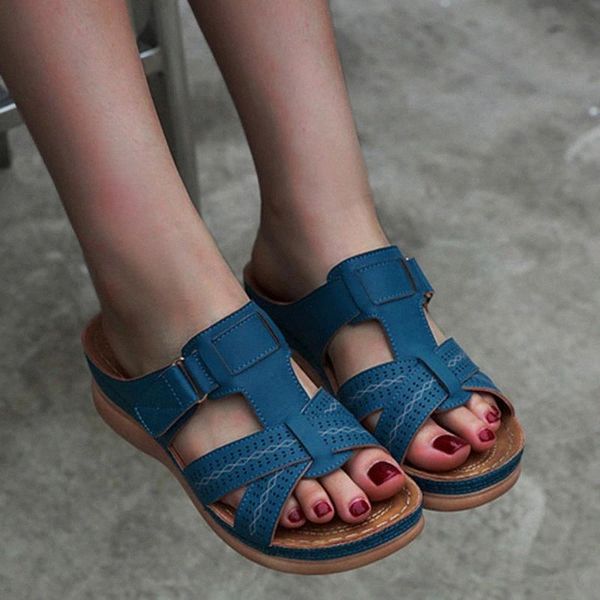 

2020 summer women flat sandals buckle strap ladies slides comfortable home beach slip on wedges shoes plus female slippers #eo2n, Black