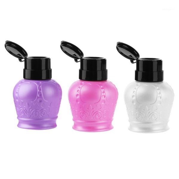 

250ml nail polish remover press cleaning empty pump dispenser bottle manicure tool1