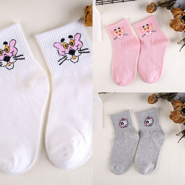 

trsko new and in autumn cartoon products korean winterjapanese socks medium socksjacquard socks cartoon jacquard women's cotton medium, Black