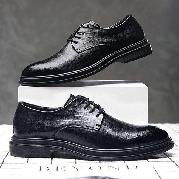 

2020new black fashion men casual pointed formal business male wedding dress flats oxfords men leather shoes d12-05