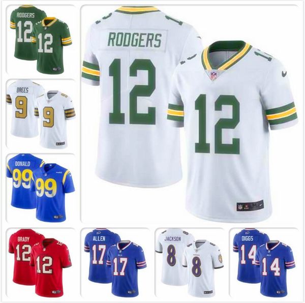

patrick mahomes travis kelce jersey aaron rodgers baker mayfield lamar jackson american tom brady drew brees aaron donald jerseys white