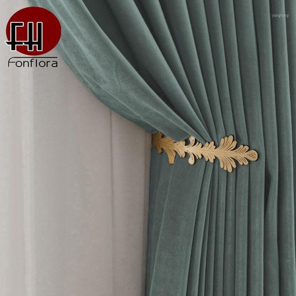 

new velvet blackout curtains for living room green flannel curtains for bedroom soft fabric window treatment custom size drapes1