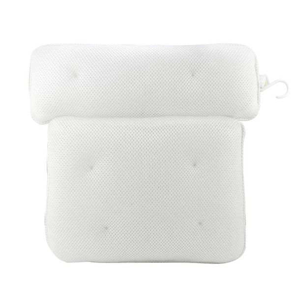 

pillow comfortable practical convenient durable 3d mesh bathtub spa mat suction cup bath ergonomic support neck cushion