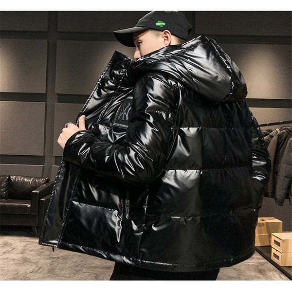 

men's parkas 2020 winter mens cotton-padded jackets windbreakers hooded parka jacket thick man coat padded overcoat outerwear, Black