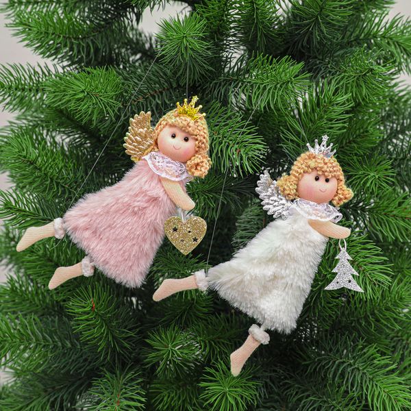 

decorations plush angel pendant children cute girl doll gift toy christmas tree pendants new year 2021 xmas home decor