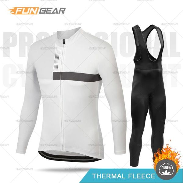 

men cycling clothing winter jersey set long sleeve bike sweatshirt kit bicycle team uniform thermal tight suit warm ride jacket, Black;blue
