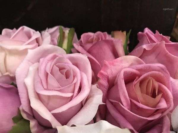 

1 bunch real touch rose fake rose bouquet party wedding decoration bud 9heads1