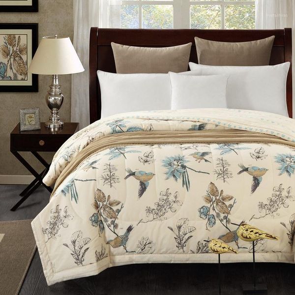 

bedspread wholesale- 1pcs cotton the lovely bird quilt/summer duvet quilt/150x200cm and 200x230cm bed cover1