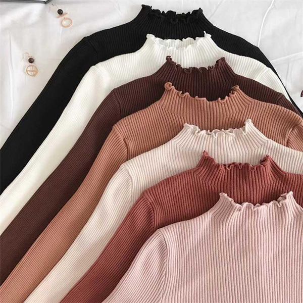 

knitted female vintage ruched pullover women autumn winter korean sweaters soft chic fashion lady sweater jumper pull femme1, White;black