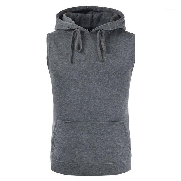 

summer new brand sleeveless shirt casual fashion hooded tank men outwear fitted slim vests1, White;black