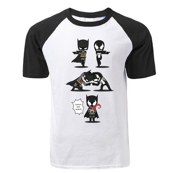 

funny men's the blackest super hero bat venom fusion raglan mens summer short sleeve hooded sweatshirt hoodie men t shirt