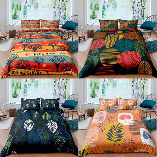 

zeimon leaves bedding set 3d printed microfiber queen king duvet cover with pillow sham bedding sets bohemian home textiles