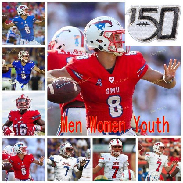 

custom smu mustangs college football jersey 10 demerick gary 14 ryan becker 16 courtland sutton 17 emmanuel sanders men women youth stitched, Black