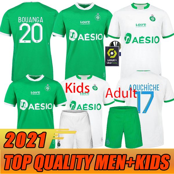 

20 21 maillot as saints-étienne kids man soccer jerseys home away 2021 st etienne khazri beric aholou man set football shirts, Black;yellow