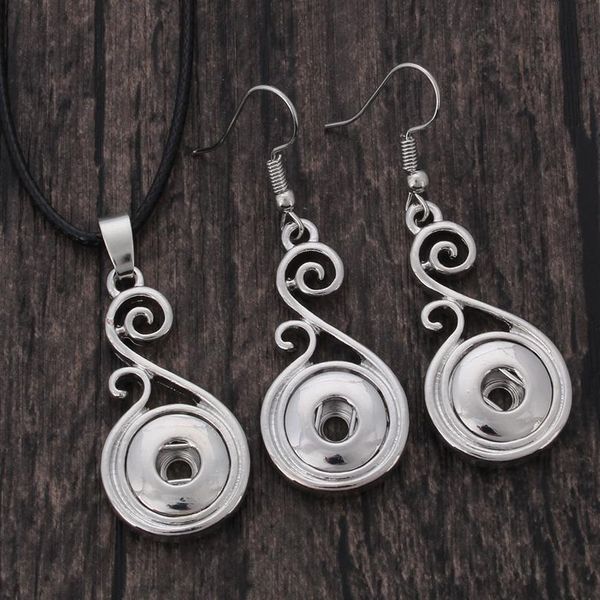 

new snap jewelry necklace with earring set vintage mini 12mm snap button earring necklaces for women diy acc bbyowj, Silver