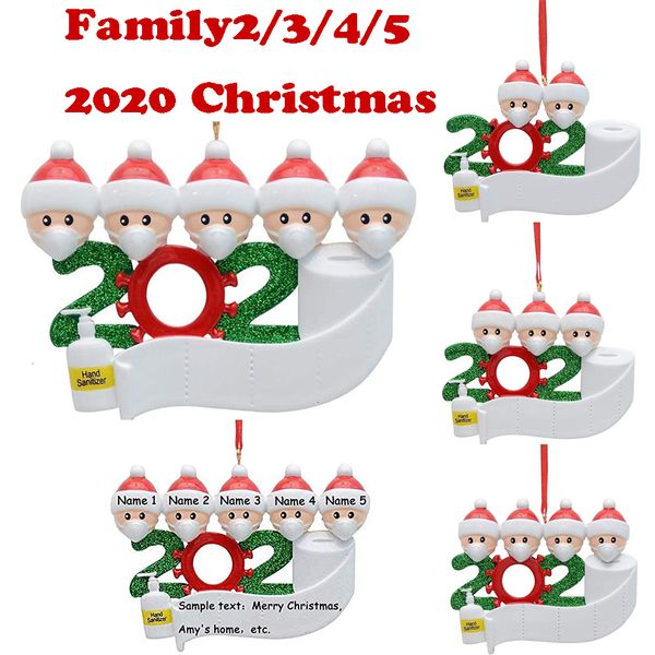 

quarantine halloween christmas birthdays party decoration gift product personalized family of 4 ornament pandemic social distancingyute