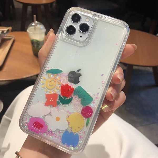

sewqvip's rigid liquid case, beautiful dynamic case with quicksand and flowers for vip 12 pro max 11 6 6s 7 8 plus x xr sevtrvgt