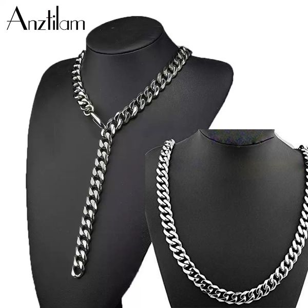 

19mm big stainless steel silver color cuban chain fashion xxxtentacion r.i.p commemorative choker men rapper hip hop jewelryq0115, Black