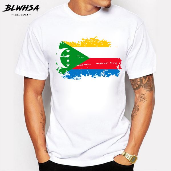 

blwhsa comoros flag summer short sleeve cool hip hop comoros national flag printing mens tees sport hooded sweatshirt hoodie men t shirt