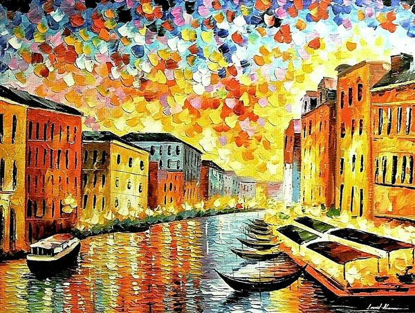 

леонид afremov «венеция-гранд-канал» домашнее украшение декор стены картины маслом на холсте стены искусства холст картинки для гостиной 201