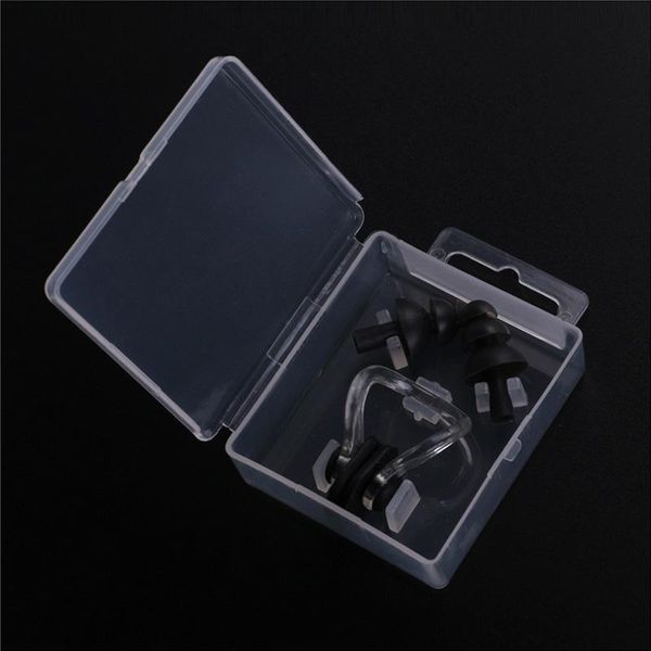 

adults swimming earplugs set nose clip for swimming silicone ear plug waterproof protection case diving ear plugs dropshipping bbygut