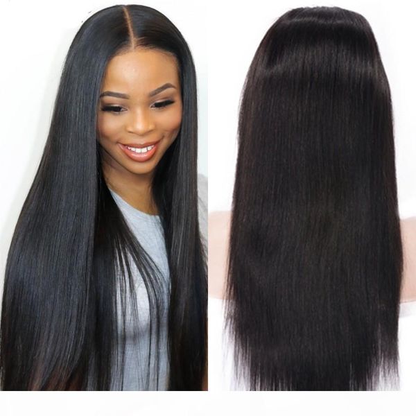 

straight human hair wigs for women u part wig pre plucked 130% density peruvian virgin hair wig, Black;brown