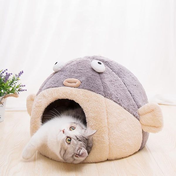 

new pet supplies plush cat's house keep warm bed for a puffer fish with floors winter beds small kitty house props for home1