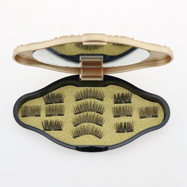 

magnetic eyelashes 3d false eyelashes invisible magnet 3d mink lashes with tweezers thick full strip fake eyelash