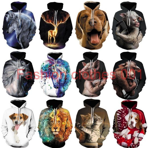 

2020 fashion men hoodie 3d animal printed hoodies for men and women fashionable double-sided printing sweatshirt large hoodie s-5xl, Black