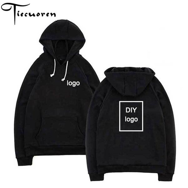 

customized print hoodies wholesale sweatshirts comfortable cotton hoodies diy streetwear drop shipping clothing 201113, Black