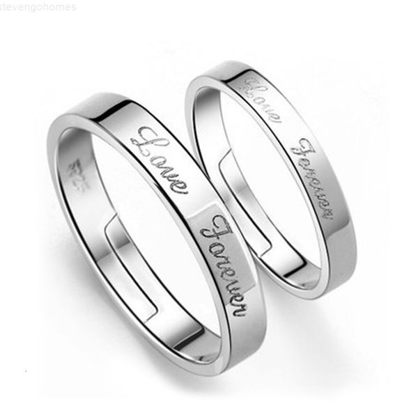

925 stamped silver jewelry noble shipping simple couple light love forever letter ring