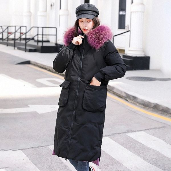 

2020 women winter fur hooded thicken warm jacket coat large size long parkas cotton womens jackets coats overcoat #zy0i, Black