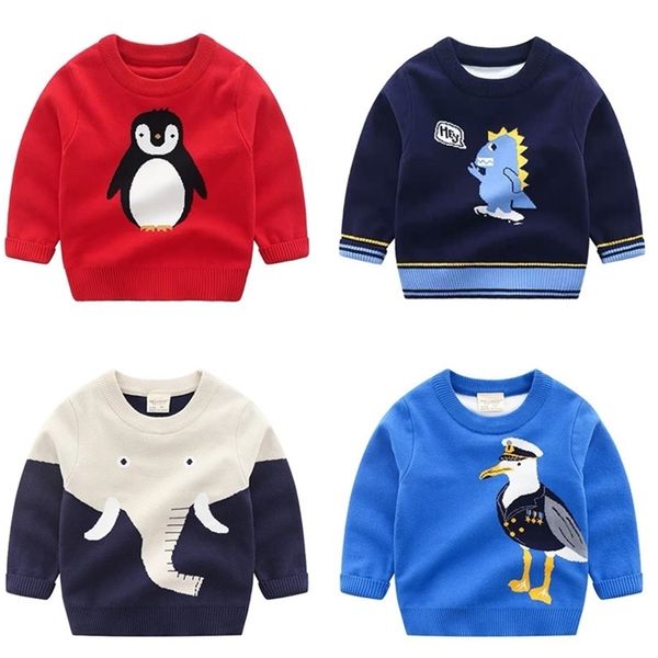 

children's clothing autumn and winter knitted sweater childrens sweater for boys and girls cartoon profusion warm kids 201128, Blue